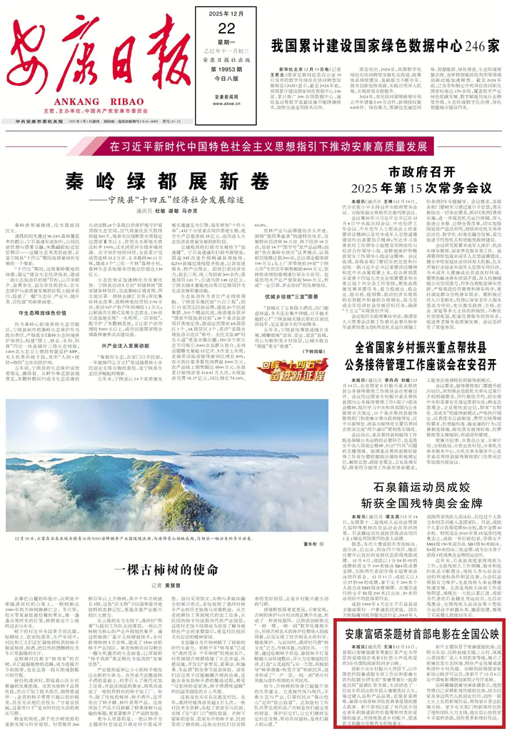 安康富硒茶題材首部電影在全國公映